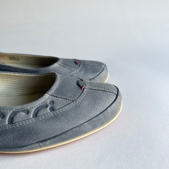Ecco Grey Blue Leather Rubber Outsole Flats size EUR 41, US 10.5 - Picture 4 of 16